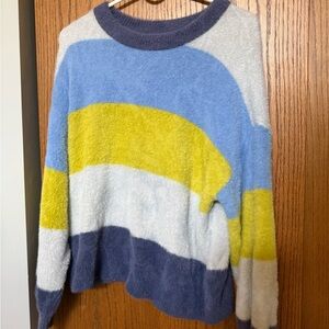 Aerie Multicolor Striped Crew Neck Sweater